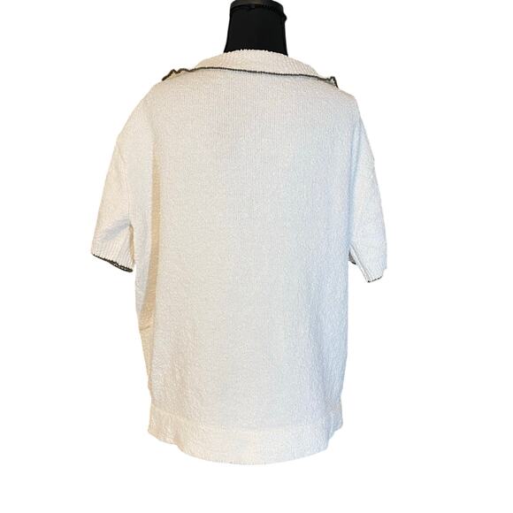 Rachel Comey Terrycloth Sweater Top White Short Sleeve Textured Knit Peru medium - Picture 5 of 8